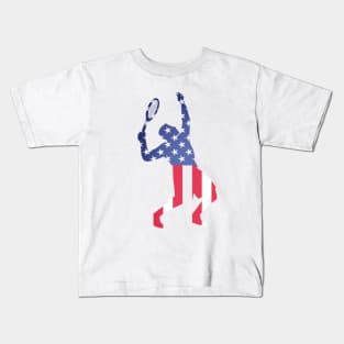 US Open Tennis USA Flag Silhouette Kids T-Shirt